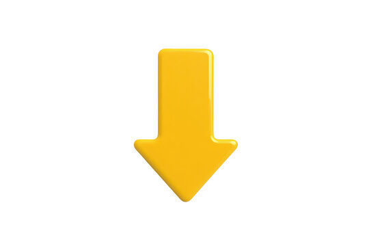 Rounded yellow arrow pointing straight down