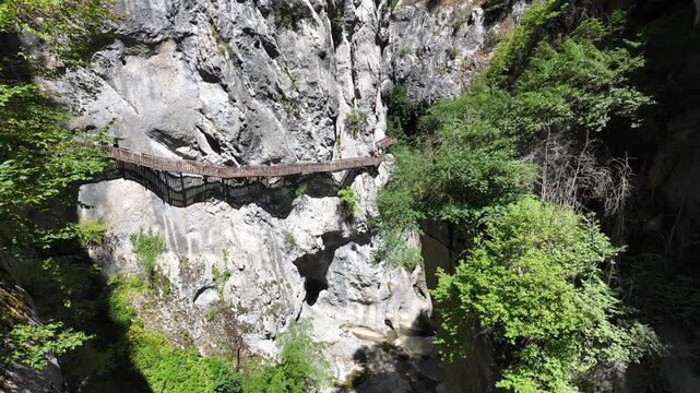 A view from Horma Canyon in Pinarbasi, Kastamonu, Turkey. This canyon can be easily traversed by tourists via a 3 km walking trail.