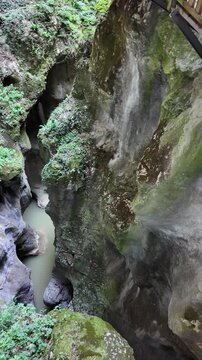 A view from Horma Canyon in Pinarbasi, Kastamonu, Turkey. This canyon can be easily traversed by tourists via a 3 km walking trail.