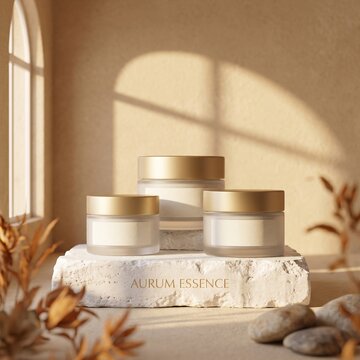 Elegant beauty packaging collection presentation