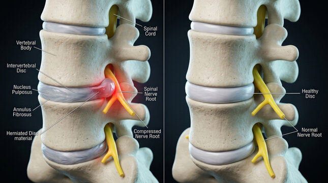 Herniated Disc vs Healthy Spine