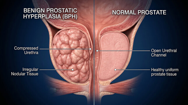 Prostate BPH vs Normal Anatomy