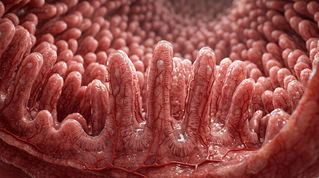 Intestinal Villi Microscopic View