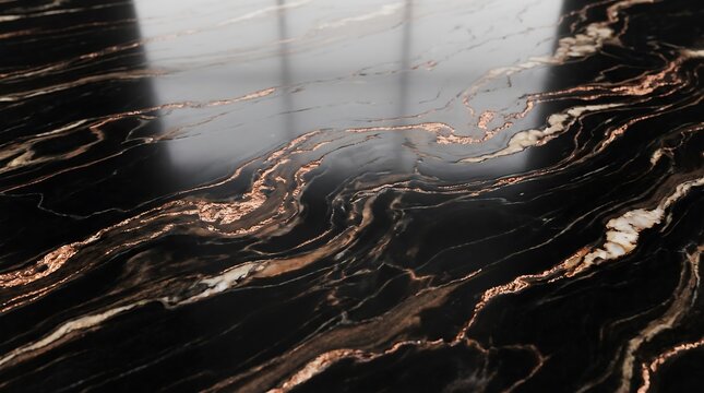 Black and gold luxury marble slab with dramatic flowing veins high end background polished