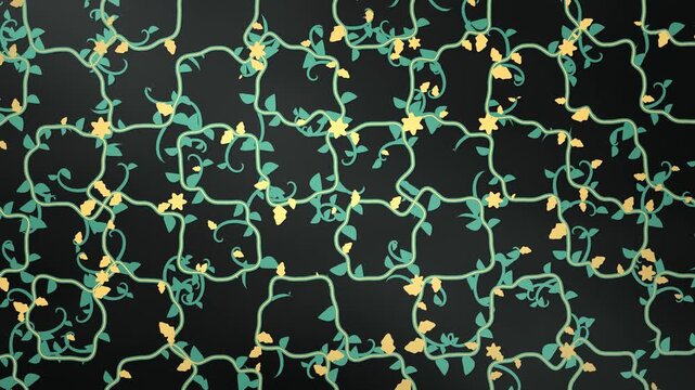 Karakusa Japanese arabesque vine scroll pattern traditional wagara floral background seamless loop in rich grey tones