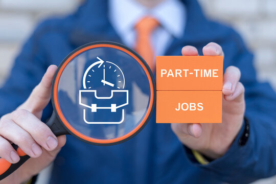 Concept of part-time jobs, side job and flextime. Business and financial choice between extra job or main job.