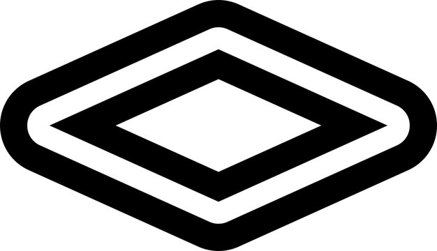 Square line icon. Bold style