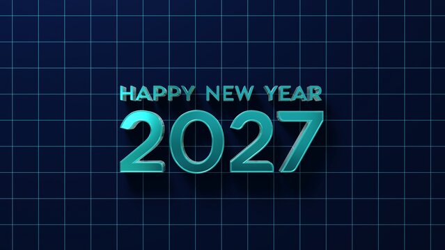 Happy New Year 2027 Celebration Background and Modern 3D Typography