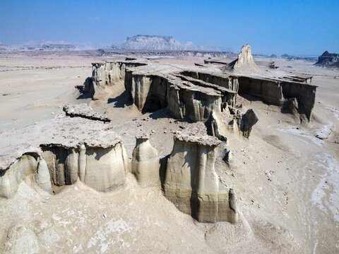 Dramatic rock formations, Qeshm Island in the Strait of Hormuz, Hormozgan Province, Iran