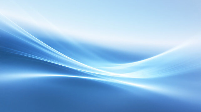 Abstract Blue Wave Background with Glowing Light Lines