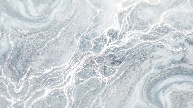 Abstract flowing light grey marble stone texture with natural white veining patterns, abstract