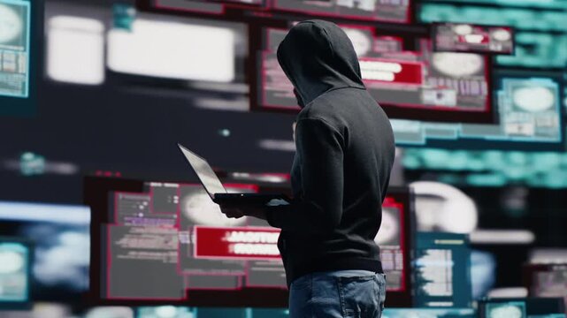 Cyber attacker targets network systems, bypasses encryption and conducts digital espionage involving identity theft, system breaches and AI manipulation.