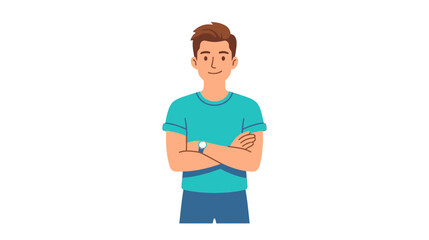 Young man with arms crossed, isolated