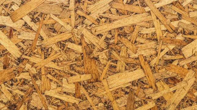 Seamless flat lay macro photograph of wood chip panel texture