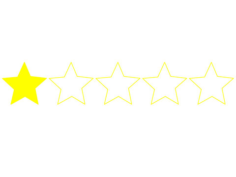 Five star marks used for ratings and grades