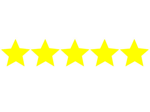 Five star marks used for ratings and grades