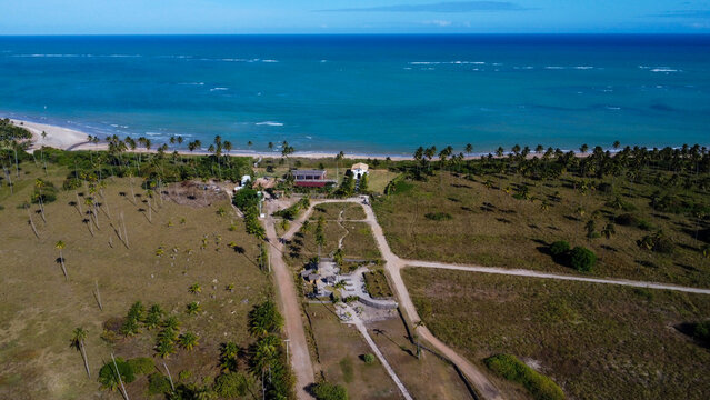 Iconic Charm: Aerial View of Capela dos Milagres in S&atilde;o Miguel dos Milagres