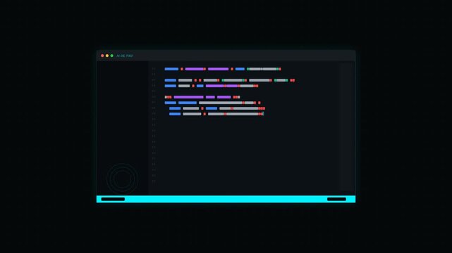 AI Programming Code Editor Interface Animation