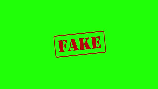 Fake stamp animation on a green background, 4K video
