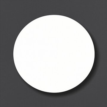 Blank white circle with shadow on a dark gray background for design