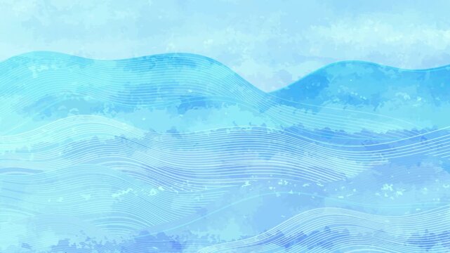 Abstract Blue Wave Pattern Landscape 4K
