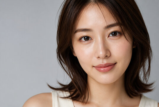 笑顔が素敵な美肌の日本人女性 Generative AI
