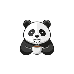 Cute panda holding coffee cup with steam © Mawar