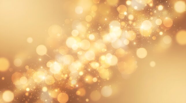 Abstract golden background with soft blurred lights and glittering bokeh effect background abstract celebration defocused decorative