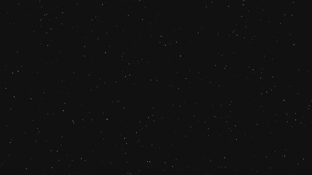 Digital snow field with tiny white particles drifting across a black screen background