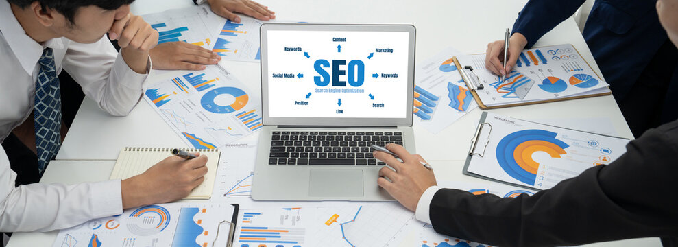 SEO search engine optimization for brisk e-commerce and online retail business showing on computer screen