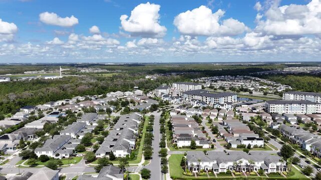 Newly constructed homes in the fast expanding Lake Nona area of Orlando in Orange County, Florida.	