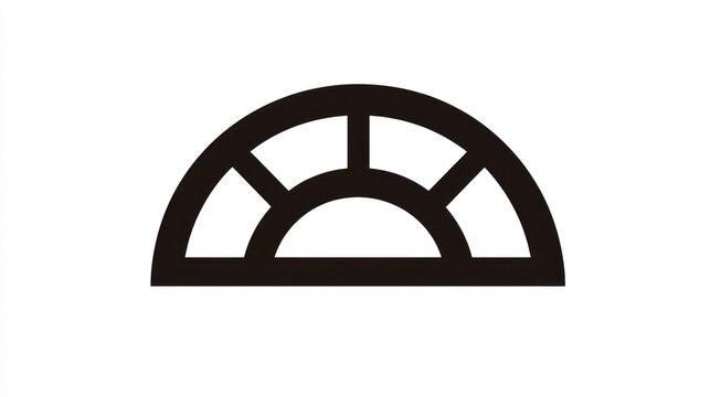 Simple black semicircle with radiating lines