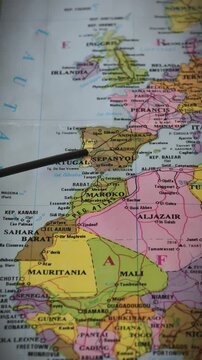 Map of Portugal and Morocco