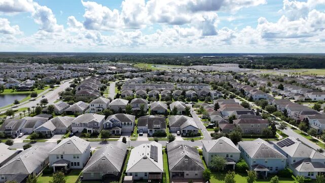 Newer homes in the Lake Nona area of Orlando in Orange County, Florida. 