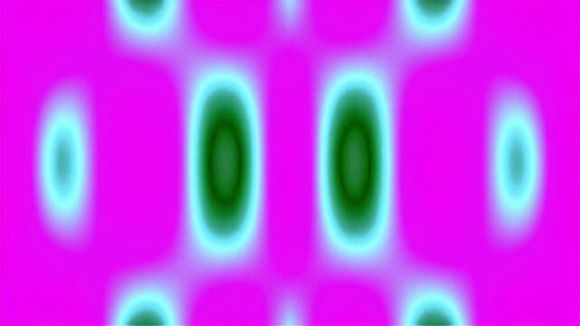 Abstract wave neon magenta background with symmetrical glowing green and cyan oval shapes