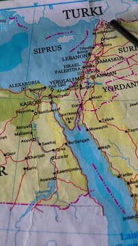Map of the Conflict Zone in the Gaza Strip (Palestine and Israel)