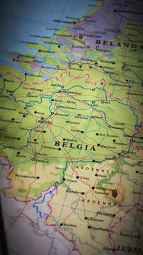 Map of Belgium and the capital, Brussels.