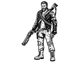 Fototapeta premium Tough man with guns