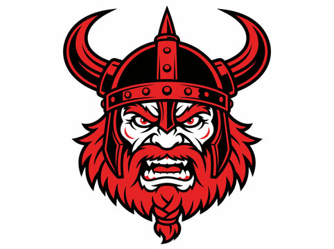 Viking warrior mascot head angry