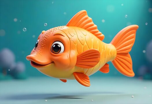 Desenho animado de peixe de aqu&aacute;rio, contorno &agrave; m&atilde;o livre, ilustra&ccedil;&atilde;o em estilo doodle para colorir, para crian&ccedil;as