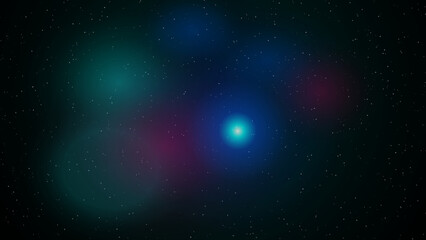 Bright glowing stars in deep space galaxy background © KurratulAin