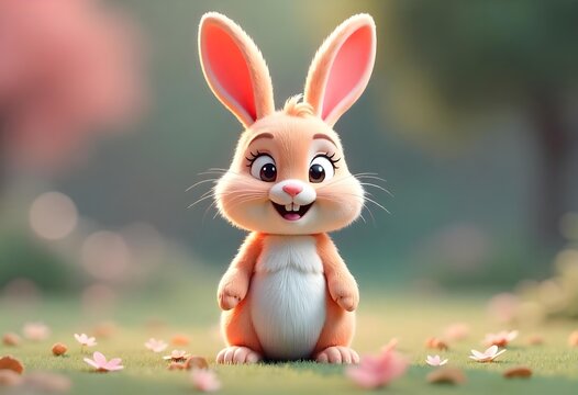 Illustration de lapin de dessin anim&eacute; dessin&eacute;e &agrave; la main, style gribouillage, &agrave; colorier pour enfants