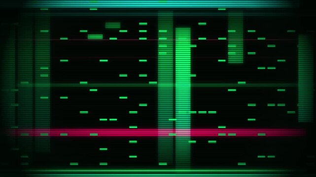 No signal old. Retro analog glitch texture with green scanlines and distortion