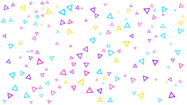 Colorful geometric triangles pattern on white background for modern design