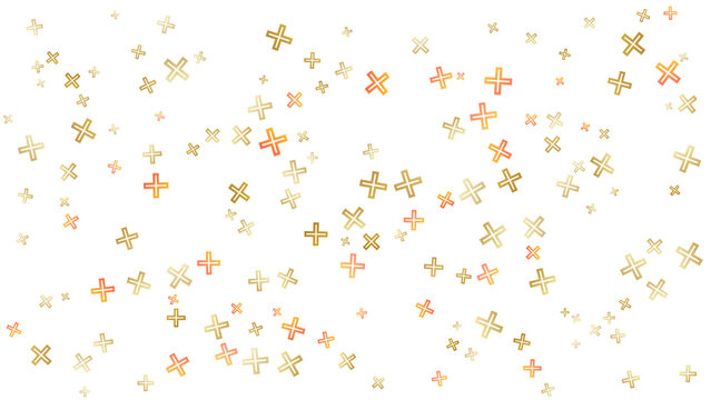 Abstract pattern of gold and peach confetti sprinkles on white background