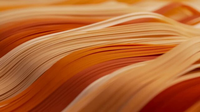 Layered paper waves in warm neutral tones, sweeping with smooth S-curves, folded edges, soft shadows, and gentle depth change for abstract texture background, with paper, layer, wave, curved detail