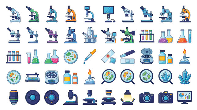 Collection of Science and Laboratory Equipment Icons