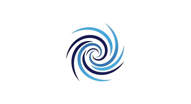 Spiral Swirl Logo Design Blue Dark
