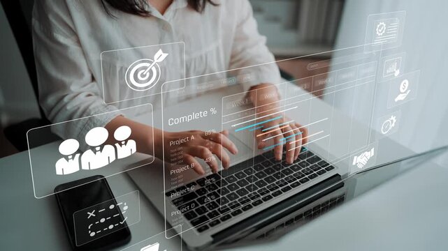 Project management dashboard showing timeline, tasks, milestones, and workflows for planning, tracking, and executing successful business or team projects Marrow