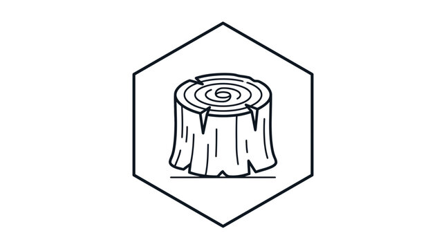 tree stump hexagon icon